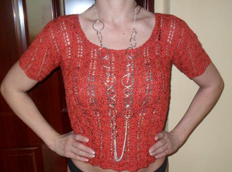 Pletené tričko, top, s