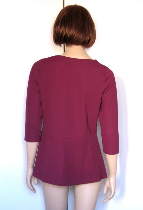 Cyklaménový peplum top, l