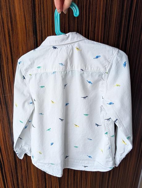 Biela košeľa s dinosaurami 116, h&m,116