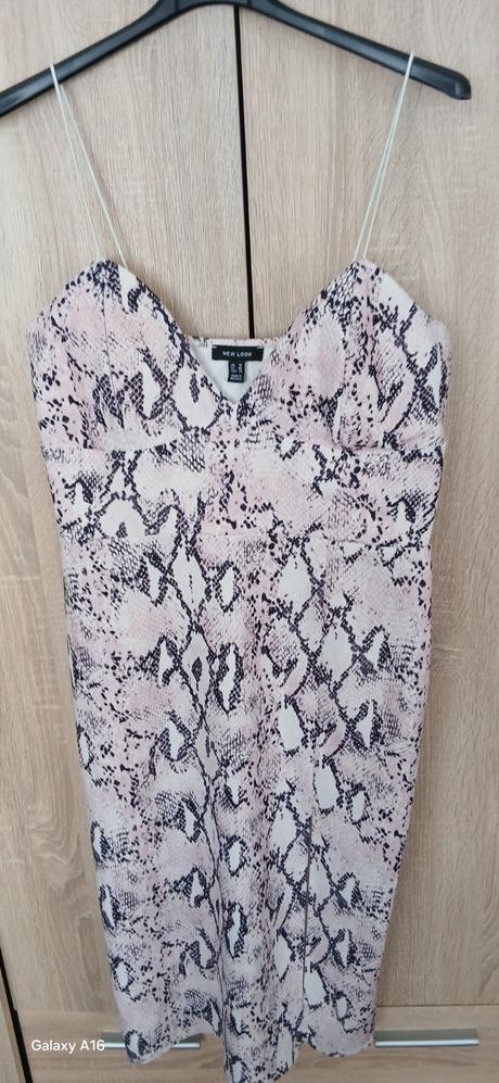 Damske spolocenske saty hadi vzor ruzova extravaga, new look,xxl