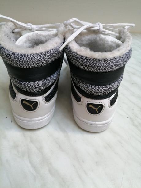 Botasky dievčenské puma bielo čierne vel. 37,5, puma,37