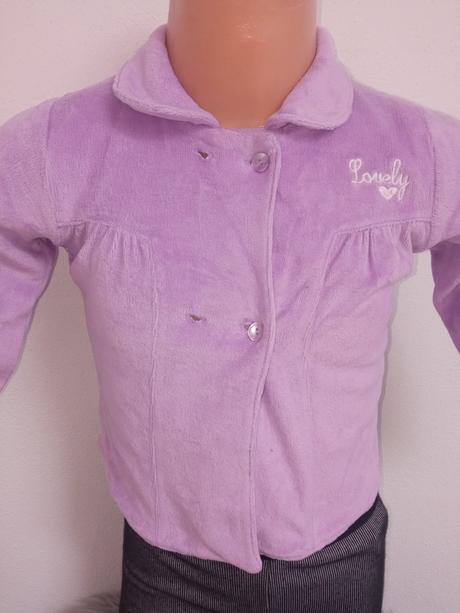 Dievčenský fialový zamatový kabát (80), 80