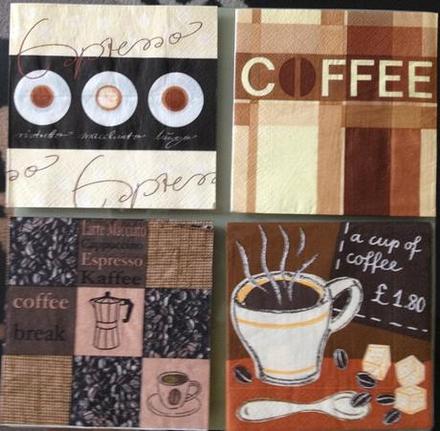 Coffee servítky na decoupage,