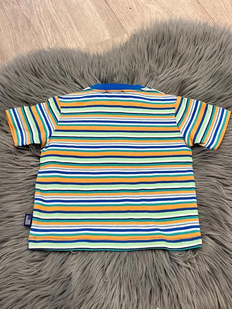 Chlapčenské pásikavé tričko s vreckom (6-9 mes.), original marines,68 / 74