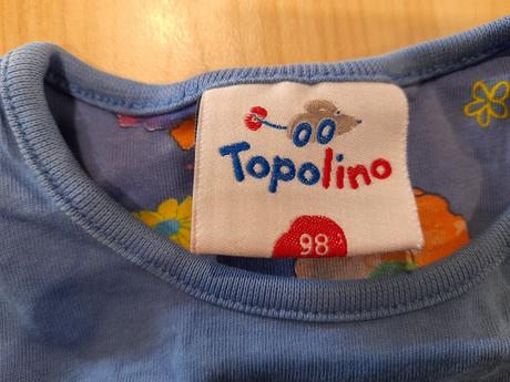 Modré tričko s kvetinkami, topolino,98