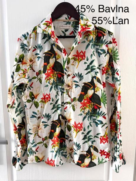 Luxusná lanová  košeľa alessandro lamura milano, m