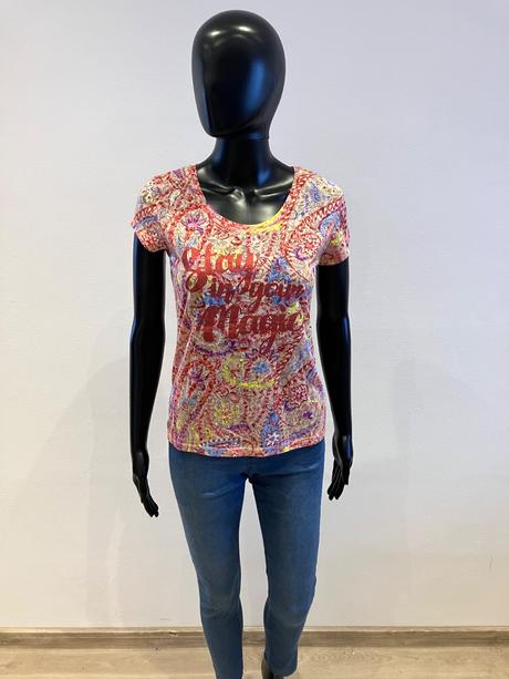 Dámske vzorované tričko s nápisom (xs), xs