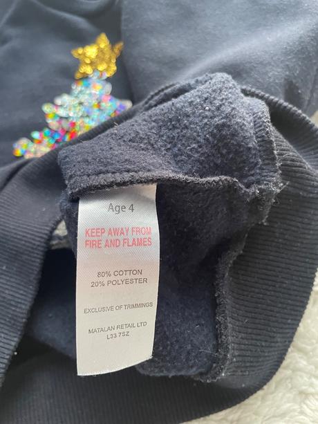 Tmavomodra mikina s farebnymi flitrami, 98