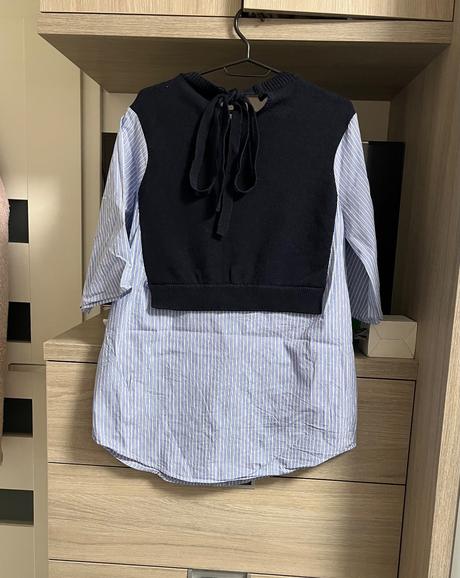 Kombinovaná košeľa so sveterom, zara,s