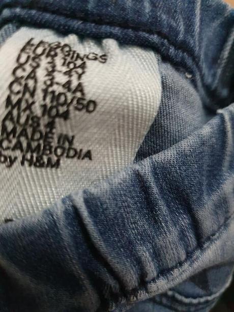 Riflové jeggínsy s hviezdičkami č.104, h&m,104