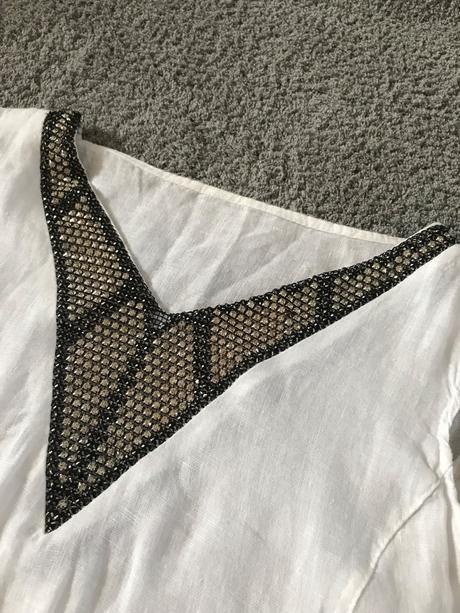 Biele ľanové šaty v.l, l