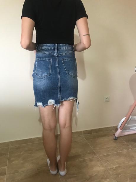 Štýlová rifľova sukňa, s