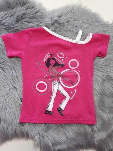 Dievčenské ružové tričko s potlačou, 110