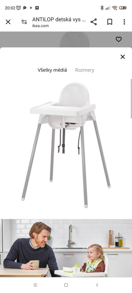 Detská jedálenská stolička ikea antilop, ikea