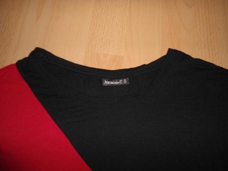 Čierno-červene damske volne elasticke tricko, 38