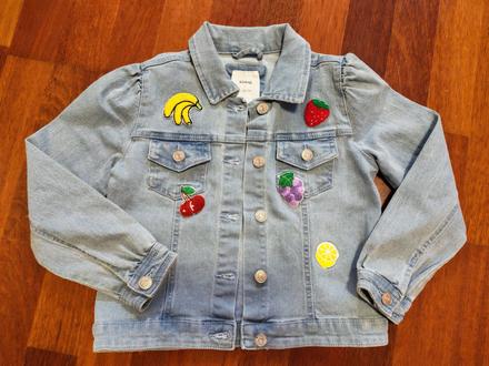 Riflová bunda s ovocím, sinsay,128