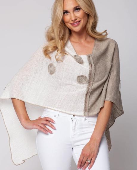 Ľanové pončo, šatka, šál - domáca výroba, l / m / xl / xxl