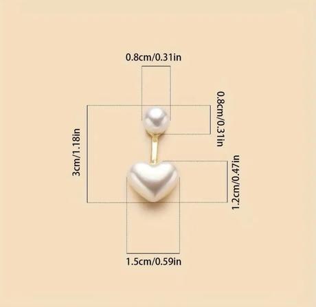 Náušnice perlový srdiečko,