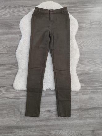 Khaki nohavice s vysokým pásom, c&a,xs