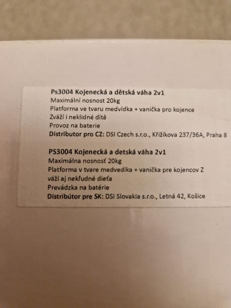 Detska kojenecka vaha, laica