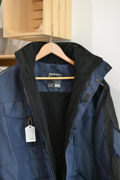 Nepremokavá zimná pánska tmavomodrá bunda m, m