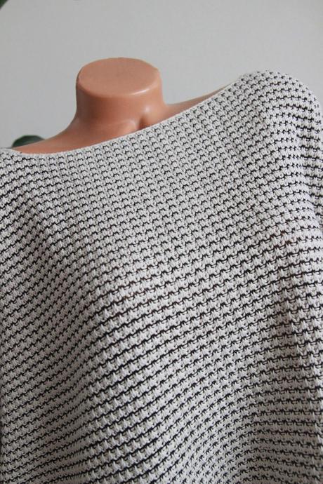 Béžovo čierny pletený sveter, xl, xl