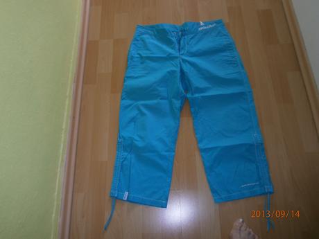 Dámske 3/4 športové tyrkysové nohavice, s