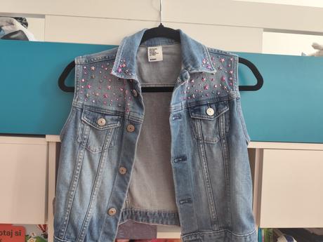 Dievčenská rifľová vesta veľ.eur 158, denim,158