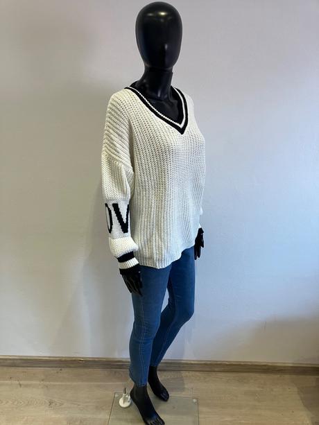 Dámsky sveter maslovo-čierny (uni), l / m / s / xl