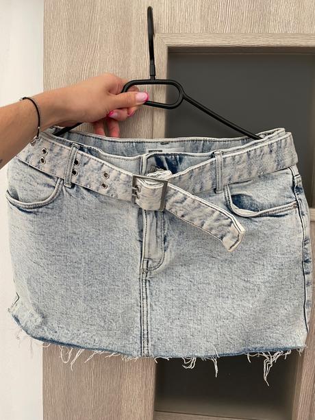 Rifľová minisukňa m, bershka,m