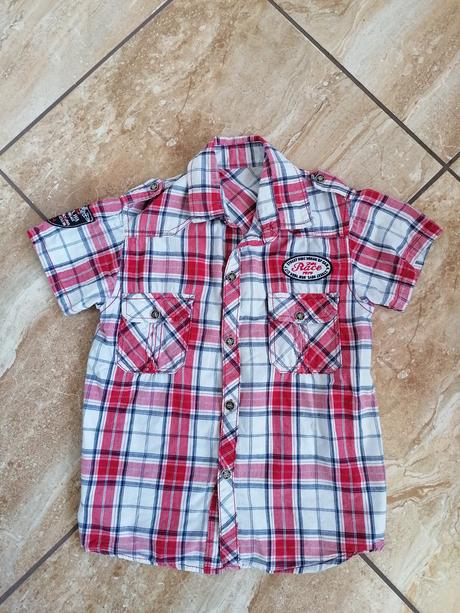 Chlapč. košeľa, červená, 140