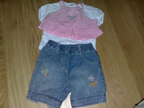 Nádherné dvojdielne tričko a riflíky, 68