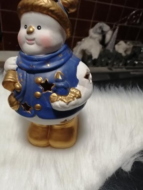 Vianocna keramická dekorácia na čajové sviecky, 