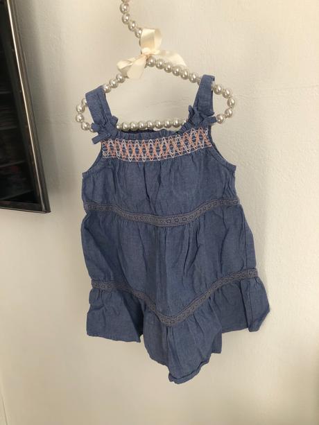 Modré/riflované šaty 80, baby club,80