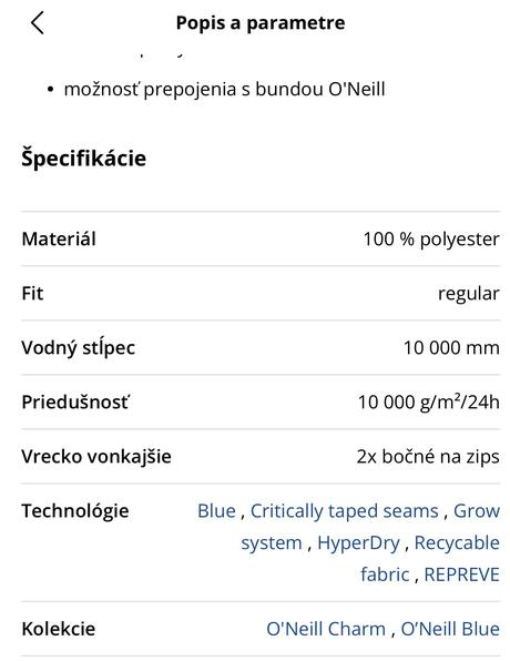 Lyžiarská súprava o'neill v.176 alebo xs/s, o'neill,176