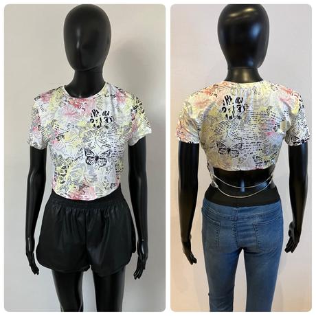 Farebné crop tričko bershka (l), bershka,l