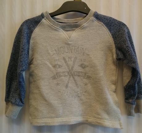 Sivo modrá mikina s motívom, marks&spencer 92-98, marks & spencer,98