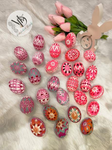 Kraslice madeirové zdobené voskom, 