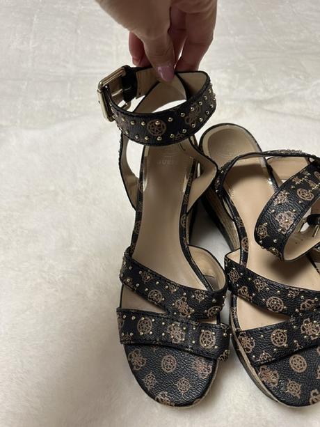 Tmavohnedé sandálky na platforme zn guess originál, guess,40
