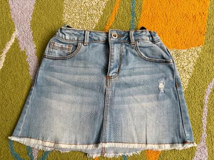 Riflová suknička, zara,128