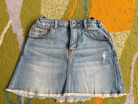 Riflová suknička, zara,128