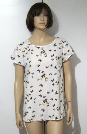 Biely top s motýlikmi, l