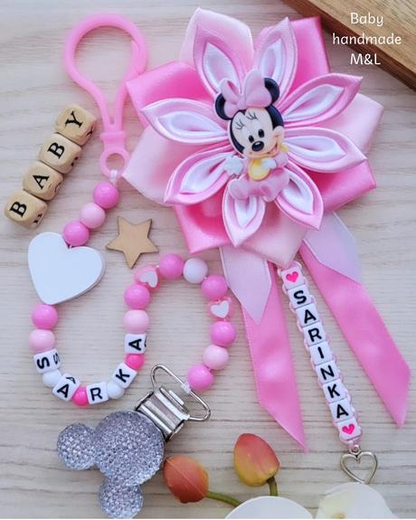 Šnúrka na cumlik a mašla na kočík disney,