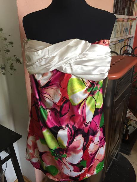 Saténové letné saty bez ramienok, l