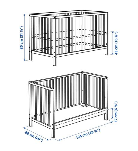 Detska postielka ikea gulliver, šírka (cm): 60,dĺžka (cm): 120