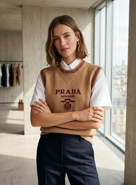 Luxusná kašmírová vesta prada milano original, prada