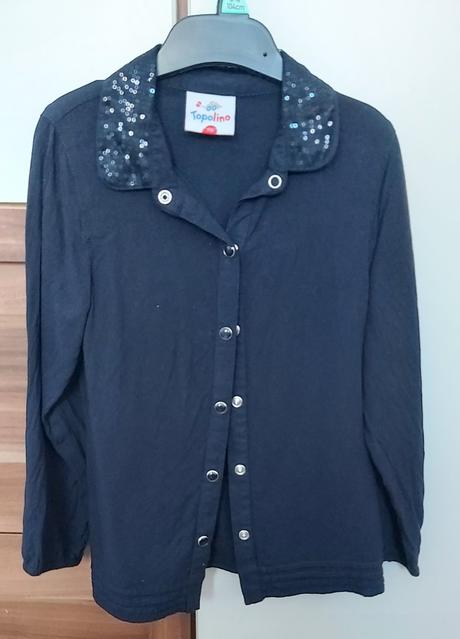 Košeľa/ blúzka s trblietkavým golierom 116, topolino,116