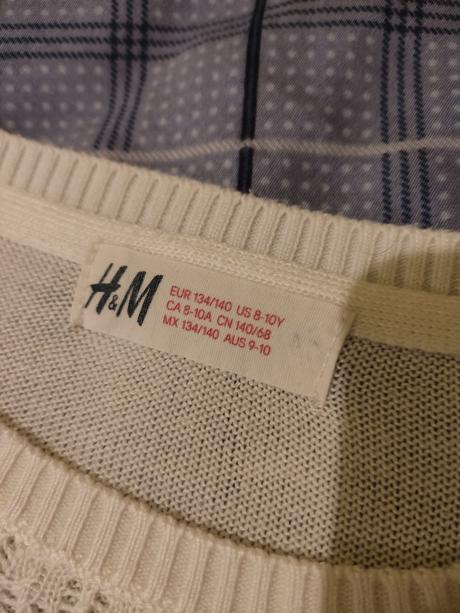 Letný čipkovaný pulover 134/140, h&m,134