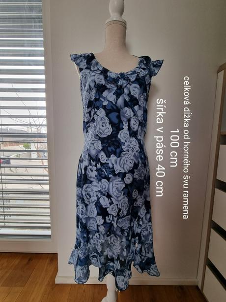 Modré letné šaty, 42