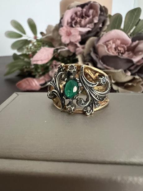 Strieborny prsten s 18k zlatom, 